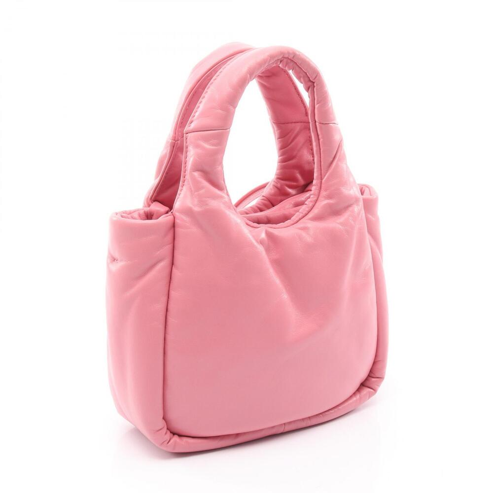 Prada Padded Quilted Handbag Leather Pink